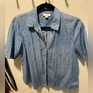 J. Jill Light Blue Denim Top